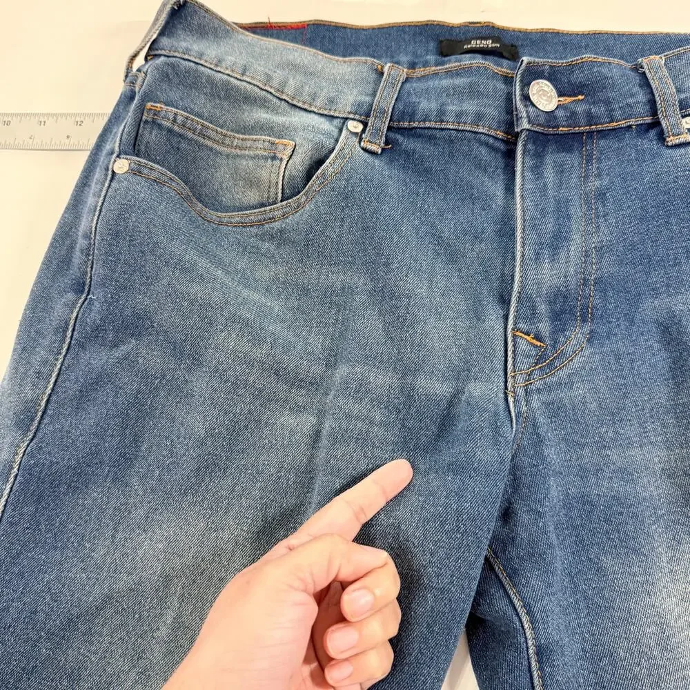 True Religion Geno Relaxed Slim Jeans 33 Streetwear Denim Dark Blue *flaw